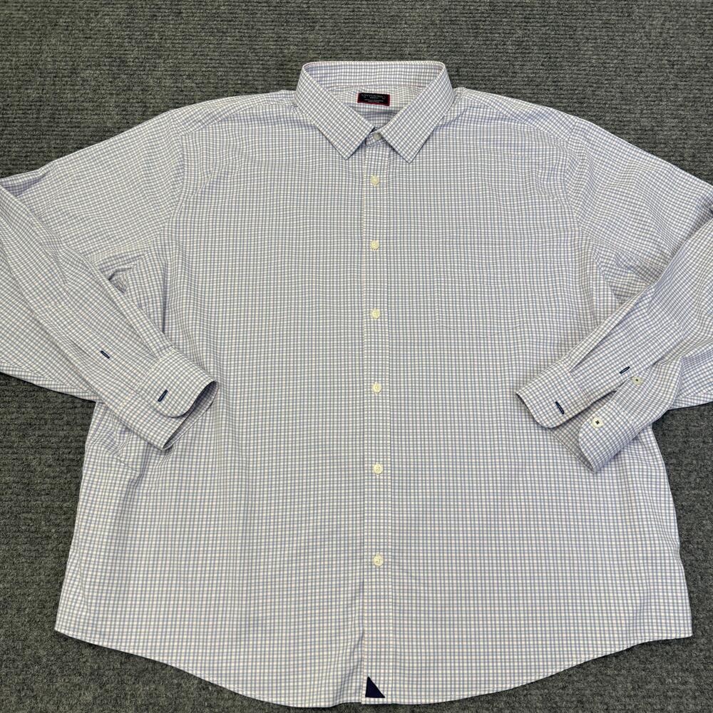 UNTUCKit Shirt Mens 4XL Blue Check Long Sleeve Button Up Stretch Performance